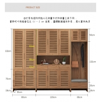 北歐實木紅橡木系列 全實木百頁鞋櫃 大容量收納櫃客廳家用門口玄關櫃60cm/80cm/120cm ( IS0369)