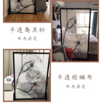 輕奢藝術屏風 鋁合金邊框 隔斷家用客廳折疊移動遮擋屏風 135cm (IS0392)