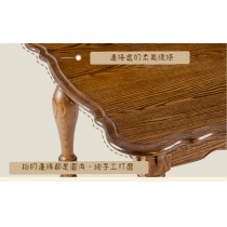 北美實木餐桌 復古藝術橡木長方形帶抽屜餐桌 140cm/160cm(IS0455)