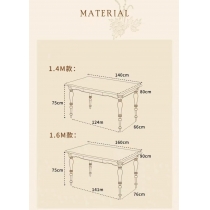 北美實木餐桌 復古藝術橡木長方形帶抽屜餐桌 140cm/160cm(IS0455)