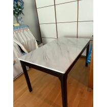 現代簡約大理石餐桌椅組合長方形飯桌家用實木餐枱 1.3/1.4/1.5m (IS7923)