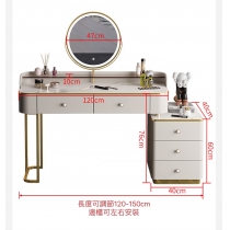 意式氣派系列 高級輕奢梳妝枱 多功能雙層化妝枱 化妝桌 送妝凳  60cm/80cm/100cm/120cm （IS7996)