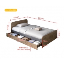 北歐風格 簡約現代單人床 儲物兒童床 雙人床100cm /120cm /150cm (不包床褥)(IS7999)