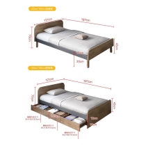 北歐風格 簡約現代單人床 儲物兒童床 雙人床100cm /120cm /150cm (不包床褥)(IS7999)