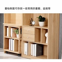 北歐摩登系列伸縮折疊書桌 轉角書櫃一體電腦桌 書架63.6cm（IS8012）