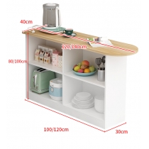 時尚小戶型家用吧枱 廚房玄關隔斷櫃 餐邊櫃多功能置物架80cm/100cm/120cm/140cm (IS8031)