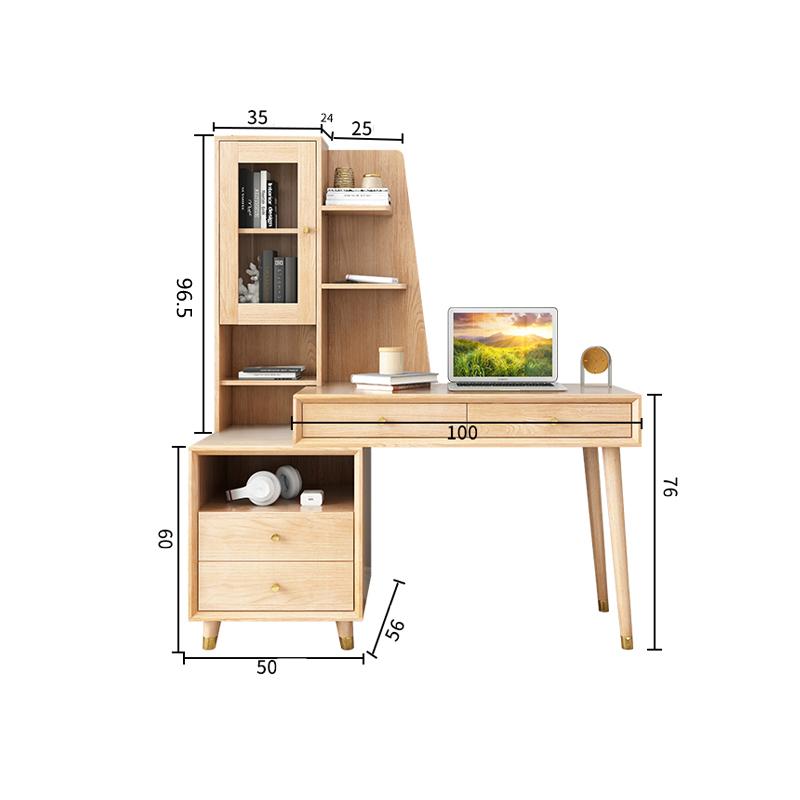 北歐可伸縮書櫃 電腦枱 80cm/100cm/120cm(IS8046)