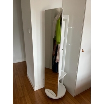 實木360度旋轉連身鏡飾物櫃衣物架儲物櫃 50cm (IS7645)