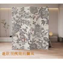 中式屏風 現代簡約隔斷折疊移動客廳遮擋床邊家用180cm/200cm (IS8033)