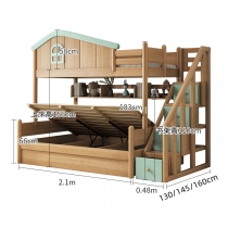 兒童皇國 全實木碌架床 屋仔碌架床 120cm/135cm/150cm(不包床褥) (IS8035)