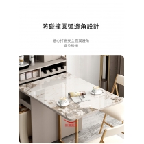 北歐輕奢多功能一體餐邊櫃酒櫃 帶折疊岩板餐桌椅組合 蝴蝶枱（IS8053)