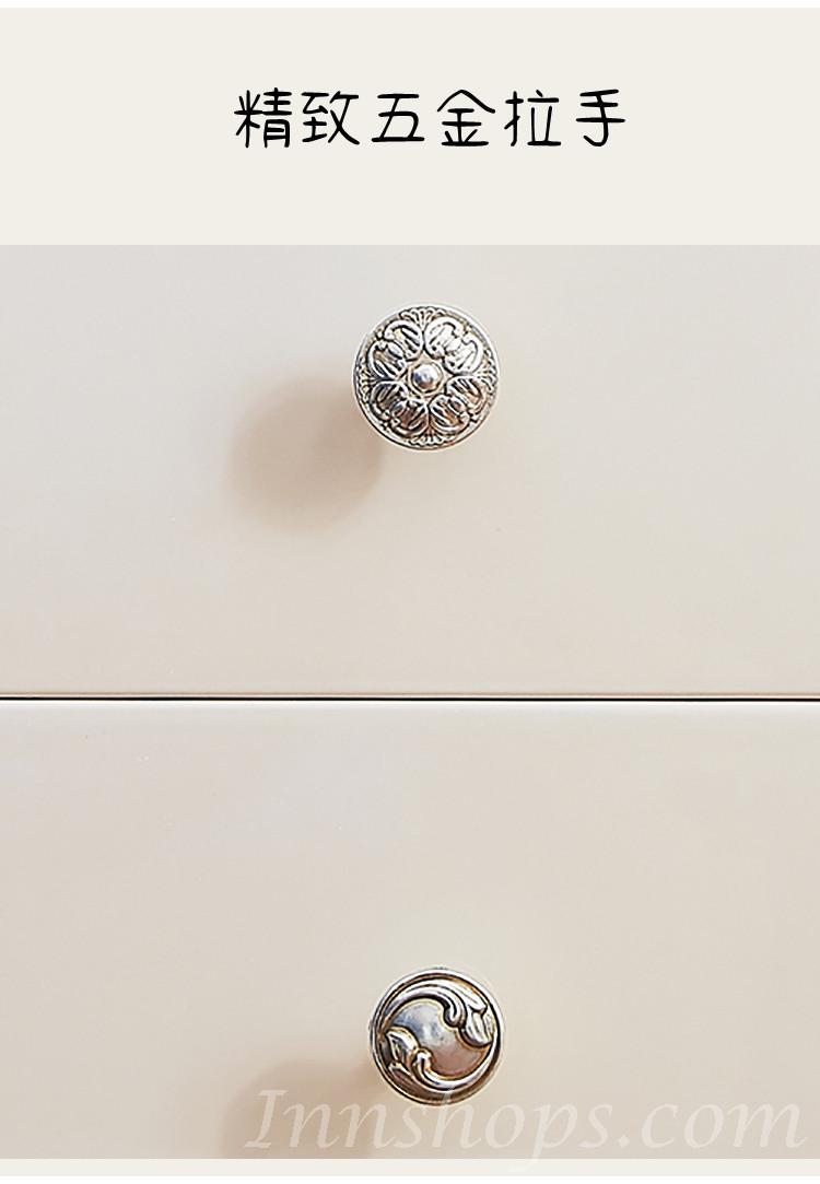 歐式實木床頭櫃 輕奢白色儲物櫃 50/58cm (IS0269)