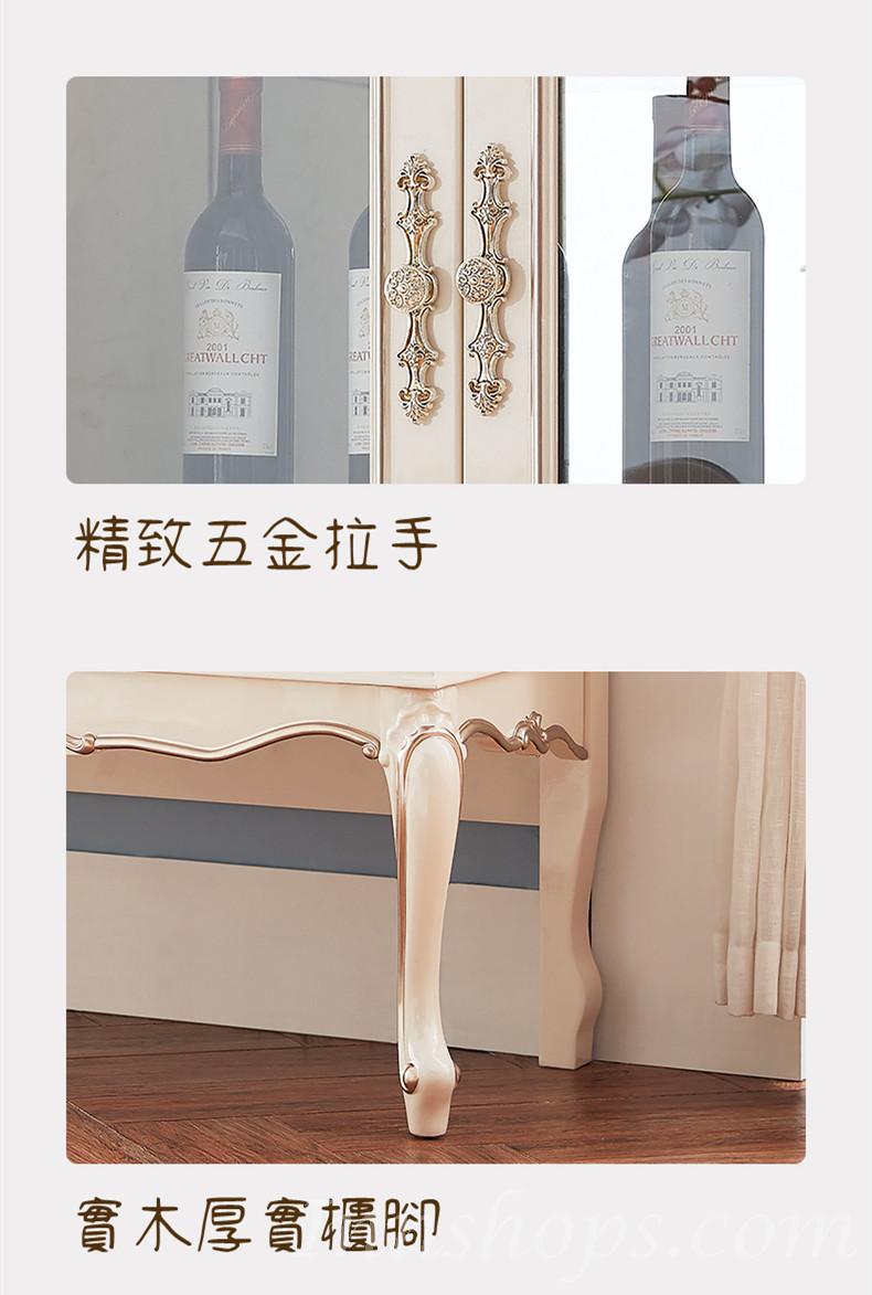 歐式實木玻璃單門雙門酒櫃白色角櫃儲物櫃裝飾櫃 58/85cm (IS0542)