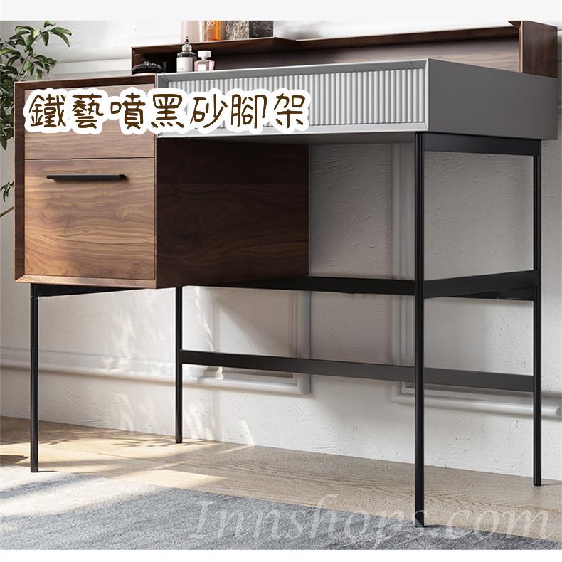 Italian style 意式翻蓋梳妝枱 黑砂鐵藝工業風化妝枱 90cm (IS0579)