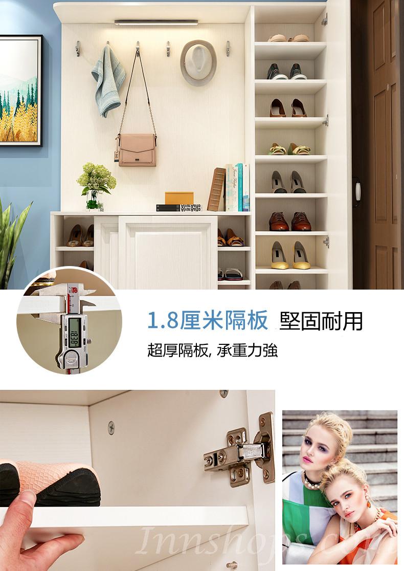 陳列品 100 x 36 x 200 左邊鏡門 $2399 田園純白系列 門廳鞋櫃 玄關隔斷櫃 間廳衣帽櫃屏風*100/110/120/130/140/150cm (IS8111)