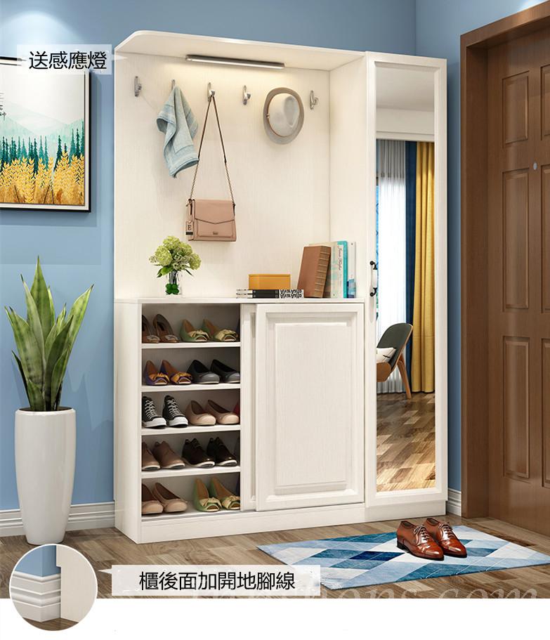 陳列品 100 x 36 x 200 左邊鏡門 $2399 田園純白系列 門廳鞋櫃 玄關隔斷櫃 間廳衣帽櫃屏風*100/110/120/130/140/150cm (IS8111)