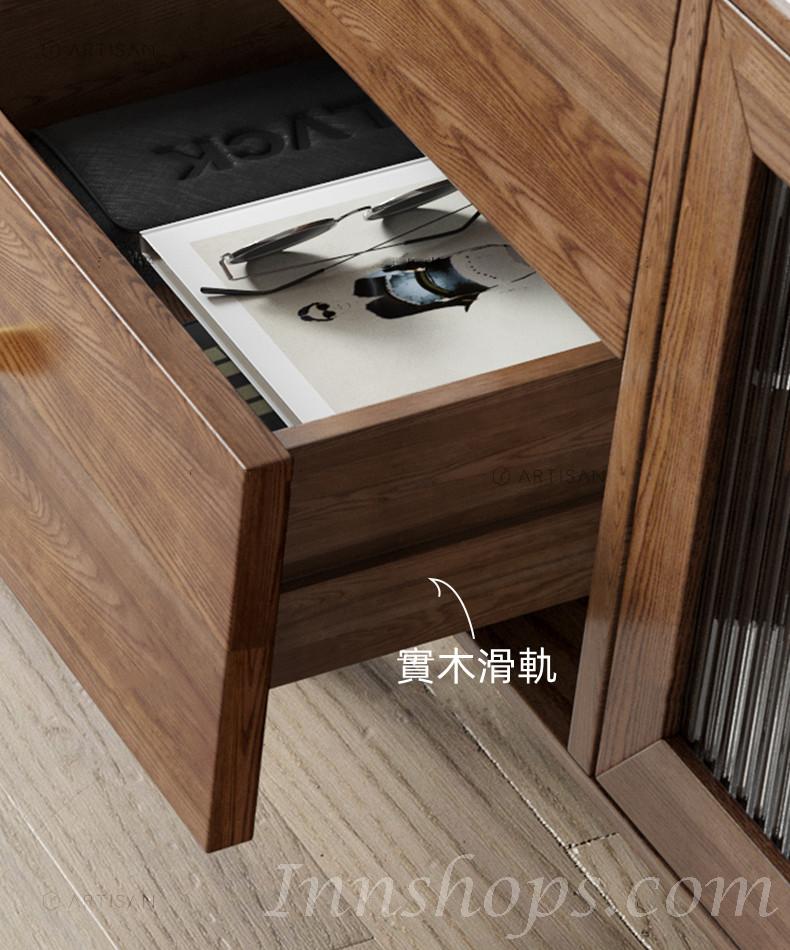 北歐實木白蠟木系列 電視櫃 邊櫃組合 胡桃色輕奢客廳家具 50/65/180/210cm (IS8145)