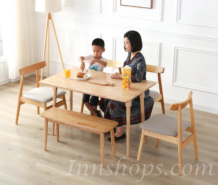 日式實木橡木系列 實木折疊餐桌 /伸縮餐桌椅組合75cm/90cm/100cm/110cm/120cm/130cm/140cm/160cm(IS8164)