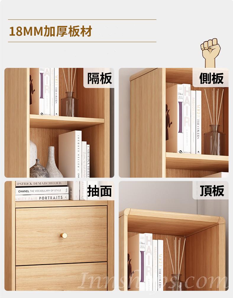 北歐摩登原木色玻璃門書櫃/書櫃組合*40cm/60cm/80cm (IS8189)