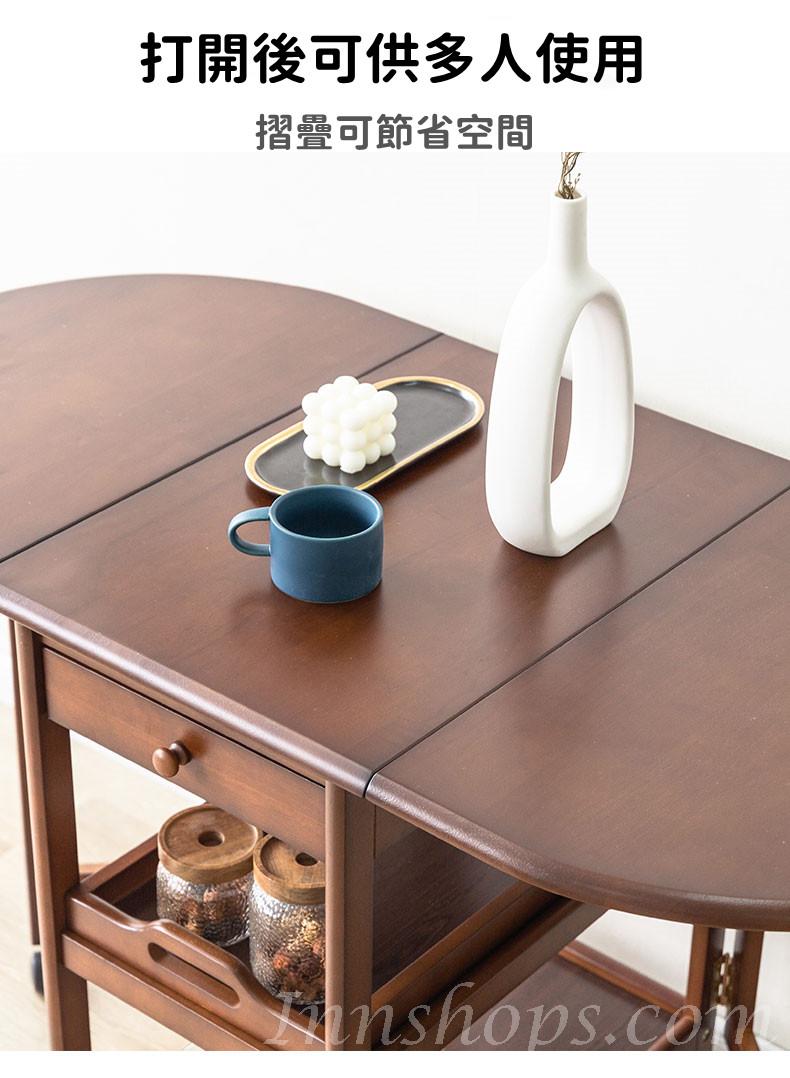 日式實木橡木 實木餐桌家用折疊桌子 蝴蝶枱 多功能可移動飯桌*130cm (IS8190)