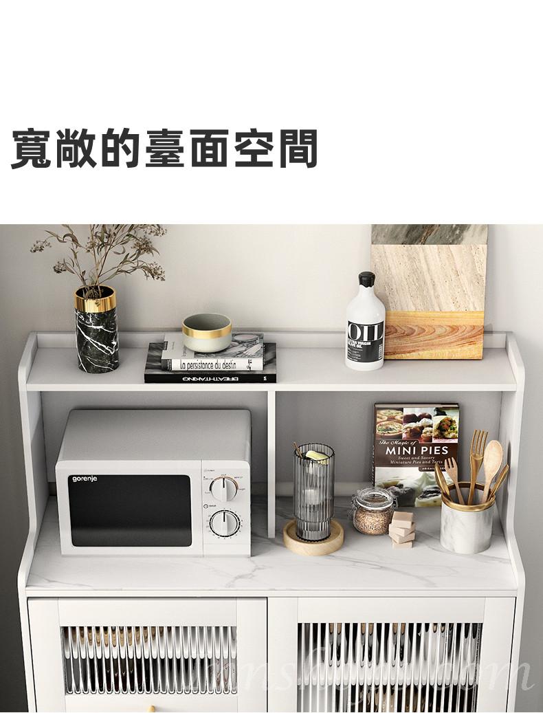 日式品味系列 餐邊櫃 多功能岩板儲物微波爐櫃 咖啡機櫃 100cm(IS8194)
