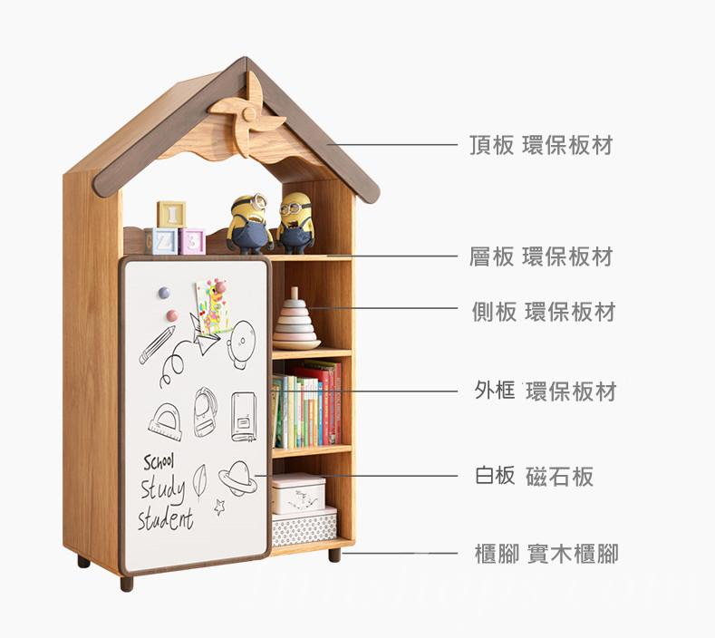 兒童皇國 學校家具卡通書櫃 童話屋書 E0環保畫板白板儲物櫃*108cm (IS8196)