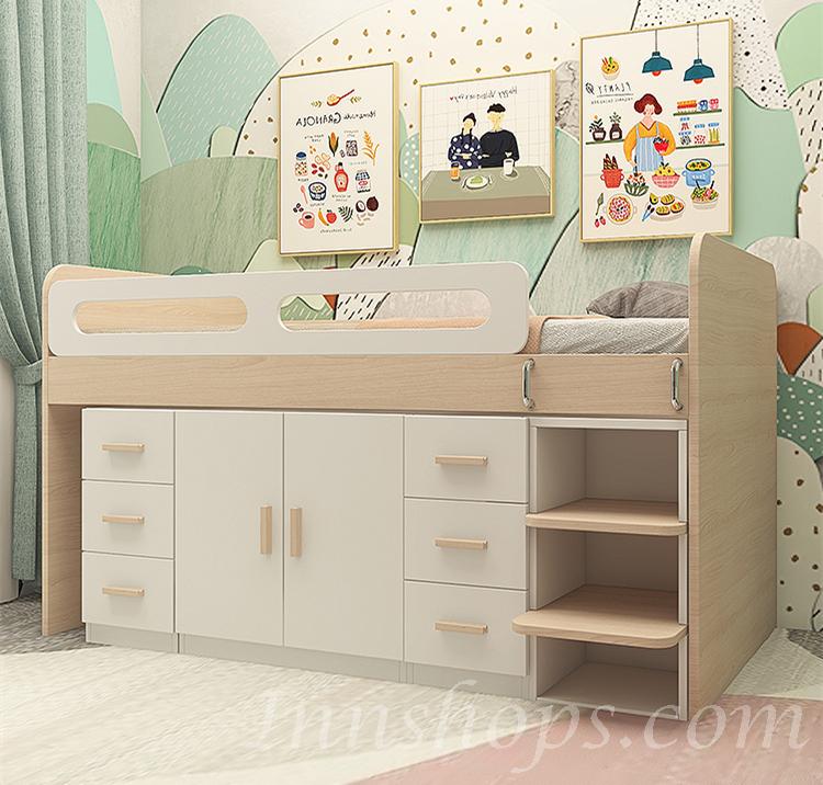 兒童皇國 多功能組合床 連梯櫃 小朋友床 W120cm*L206*H1210(不包床褥) (IS8199)