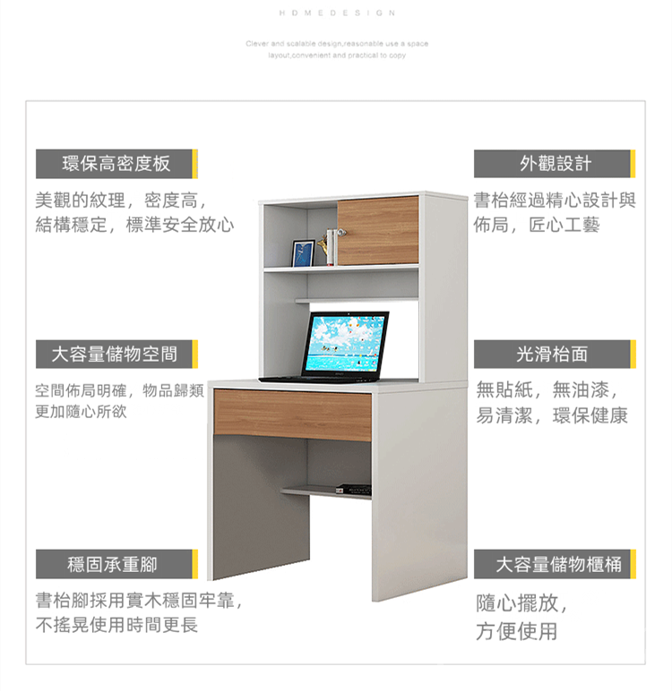 兒童皇國  簡約書桌書櫃 兒童學習桌74cm（IS8206）