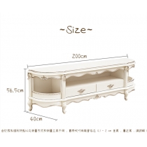 歐式簡約雕花現代實木電視櫃 200cm (IS0562)