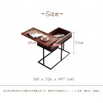 輕奢簡約客廳可移動邊几可旋轉托盤儲物角几 69cm (IS0572)