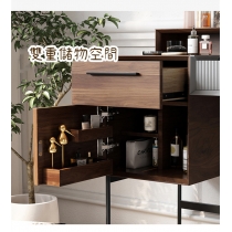 Italian style 意式翻蓋梳妝枱 黑砂鐵藝工業風化妝枱 90cm (IS0579)