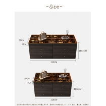 意式輕奢 衣帽間中島展示櫃 雙面透視枱面首飾櫃 120/150cm (IS0646)