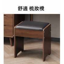 新中式 實木收納 伸縮梳妝台(圓鏡)連梳妝櫈 80cm/90cm(IS8109)