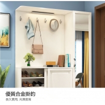 陳列品 100 x 36 x 200 左邊鏡門 $2399 田園純白系列 門廳鞋櫃 玄關隔斷櫃 間廳衣帽櫃屏風*100/110/120/130/140/150cm (IS8111)