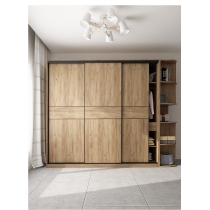 北歐摩登系列 趟門衣櫃 家用組裝大容量實木衣櫃 120cm/130cm/140cm/150cm/160cm/170cm/180cm/190cm/200cm/210cm/220cm/230cm/240cm (IS8115)