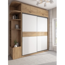 北歐摩登系列 趟門衣櫃 家用組裝大容量實木衣櫃 120cm/130cm/140cm/150cm/160cm/170cm/180cm/190cm/200cm/210cm/220cm/230cm/240cm (IS8115)