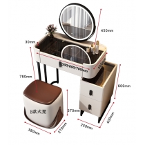 北歐格調.輕奢迷你梳妝台 小戶型化妝桌收納櫃一體*50cm/60cm/70cm (IS8117)