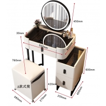 北歐格調.輕奢迷你梳妝台 小戶型化妝桌收納櫃一體*50cm/60cm/70cm (IS8117)