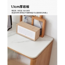 北歐實木紅橡木系列 岩板玻璃 趟門邊櫃 儲物櫃52cm x 25cm x 95cm (IS8144)