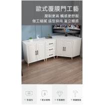 田園純白.象牙白系列 多功能組合轉角櫃 儲物櫃 電視櫃 弧形三角櫃 115/135cm (IS8158)