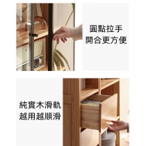 北歐實木紅橡木系列 實木書櫃 玻璃門飾櫃 展示櫃 42.5/60/84/98cm (IS8167)