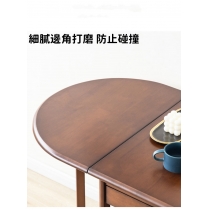 日式實木橡木 實木餐桌家用折疊桌子 蝴蝶枱 多功能可移動飯桌*130cm (IS8190)