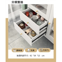 日式品味系列 餐邊櫃 多功能岩板儲物微波爐櫃 咖啡機櫃 100cm(IS8194)