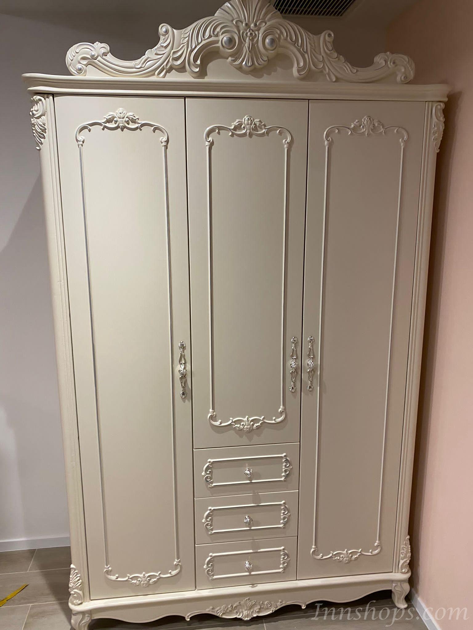 法式貴族實木系列 3門衣櫃 102cm/142cm (IS5063)