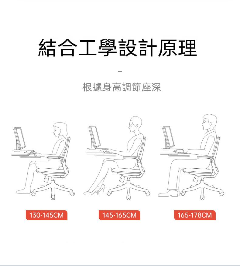 學校家具人體工學椅電腦椅家用椅子 學習椅舒適久坐辦公轉椅（IS8042）