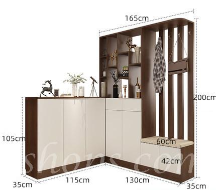 北歐實木衣櫃轉角玄關櫃 鞋櫃 屏風櫃 隔斷櫃 97/147/165cm (IS8209)