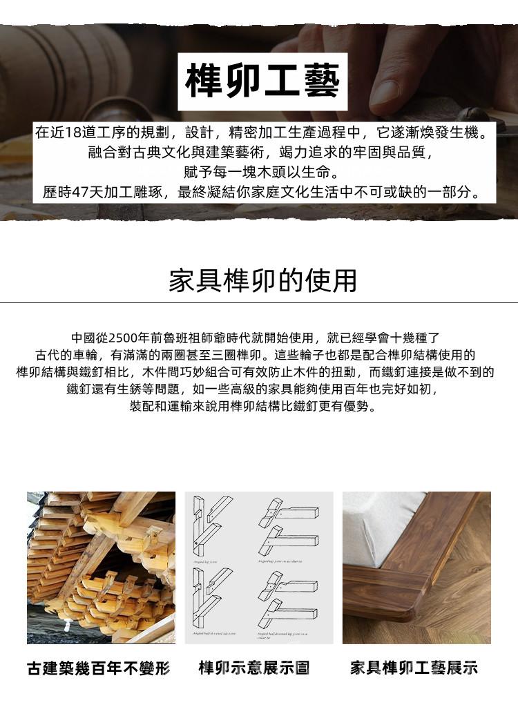 北歐實木黑胡桃木系列/北歐實木紅橡木系列 雙人床油壓床(不包床褥)154cm/184cm(IS8236)