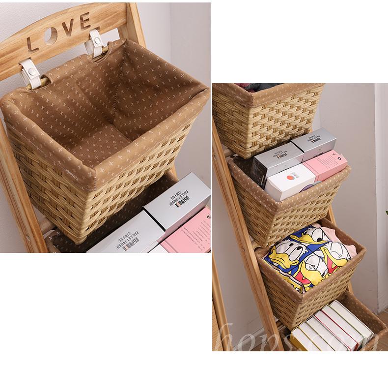 田園籐籃系列 多層玩具置物架 零食雜物儲物籃*71cm/99cm/122cm (IS8262)