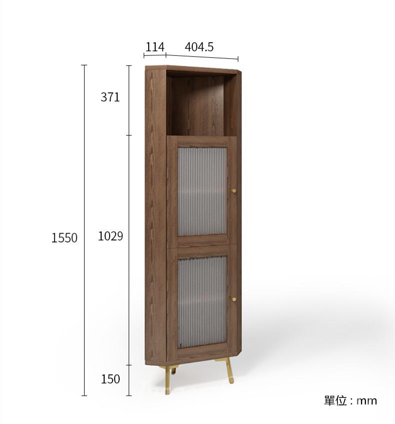 北歐輕奢轉角櫃 牆角櫃 帶玻璃三角櫃*40cm (IS8267)