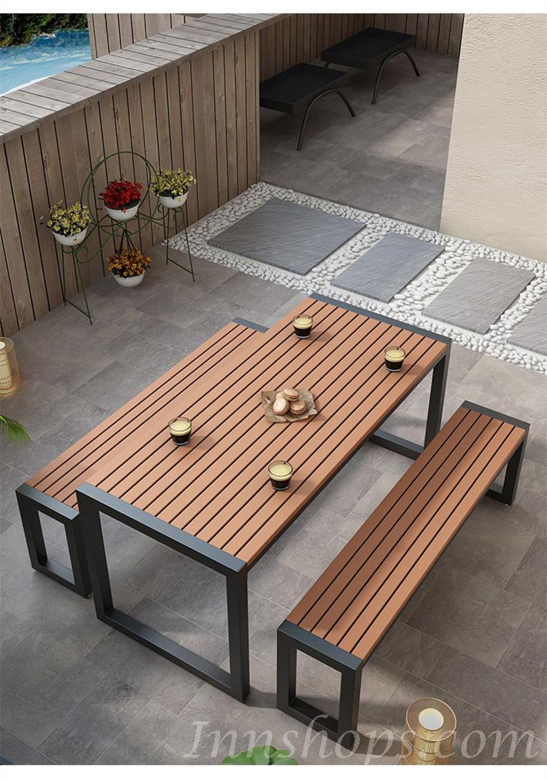戶外學校家具庭院別墅 室外露天防曬桌子 餐桌椅*120cm/140cm（可自訂呎吋，歡迎查詢）(IS8279)